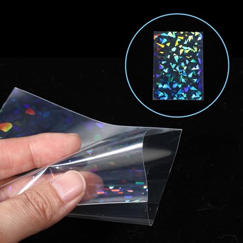 100 Pcs Holographic Trading Card Sleeves - Diamond-Shape 65x90mm
