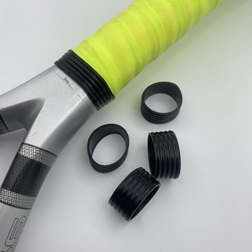 8 Pcs Black Silicone Racket Grip Bands - Tennis & Pickleball