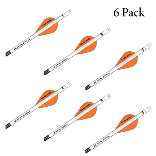 White Orange/White Vanes Arrow Fletching System Pack of 6 for Compound &