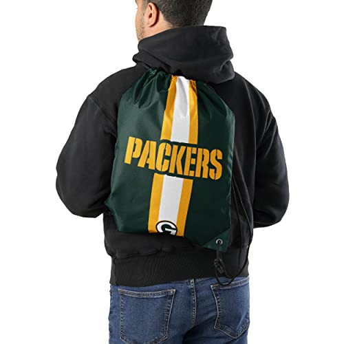 Green Bay Packers Drawstring Backpack - Stripe Wordmark Design