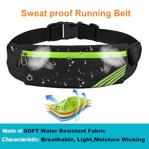 Slim Running Belt Fanny Pack - Black Waist Pack for Hiking & Workouts