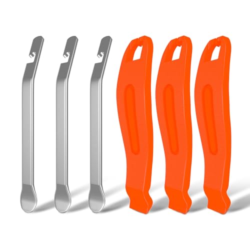 Bike Tire Levers Set - 6 Pcs Stainless Steel & Plastic Tools
