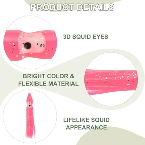 Pink 2 Inch Fishing Squid Skirts Lures - Durable PVC Bait