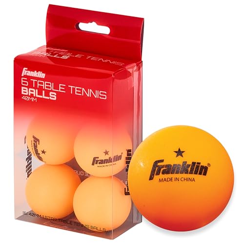 Official 40mm Orange Ping Pong Balls - 1-Star Quality, 6 Pack
