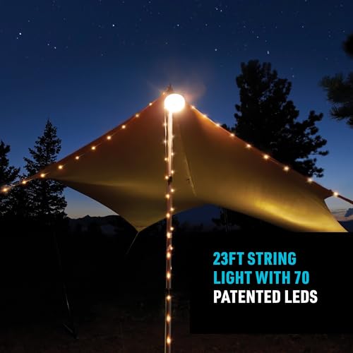 Nite Ize Radiant StarLit Rechargeable Lantern & String Lights, Waterproof, 200 Lumens