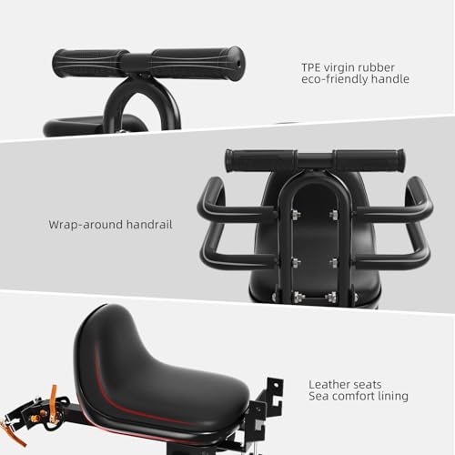Child Bike Seat with Guardrail & Cushion - Black (Mountain Bike)