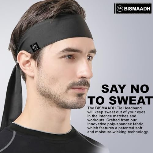 Moisture Wicking Tie Headband - Sports Bandana for Running - White