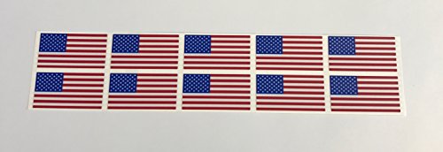 American Flag Decals - Small Patriotic Vinyl Stickers, 10 Pack