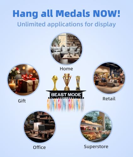 Medal Hanger Wall Rack Organizer - Multi-Functional for Ribbons & Awards - Beast Shelf