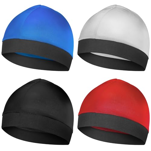 Satin Wave Caps for Men - 4-Piece Breathable Set in 4 Colors