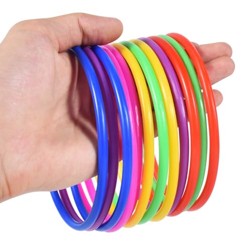 OBTANIM 12 Pcs Plastic Ring Toss Game for Kids and Outdoor Rings