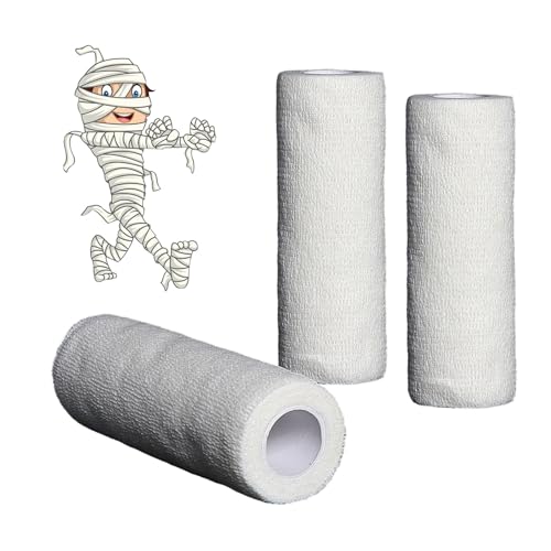 Self-Adhesive Mummy Bandage Wrap - 2 Rolls for Halloween Costumes