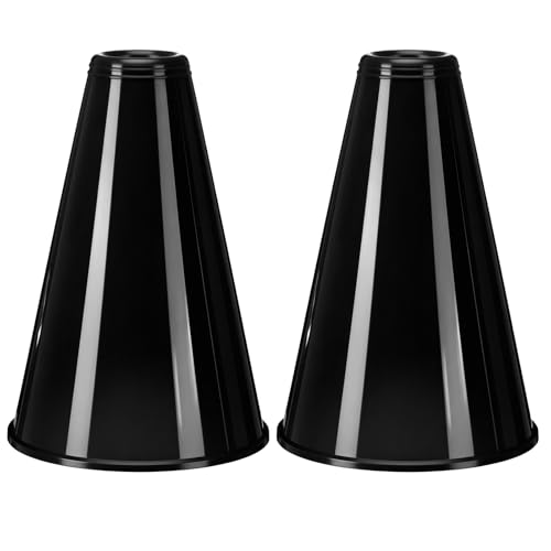 Black Plastic Cheer Megaphones - 2 Pcs Noisemaker Set