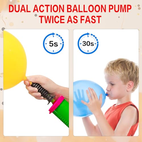 Double-Action Hand Balloon Pump - Portable Air Inflator for Parties - Green