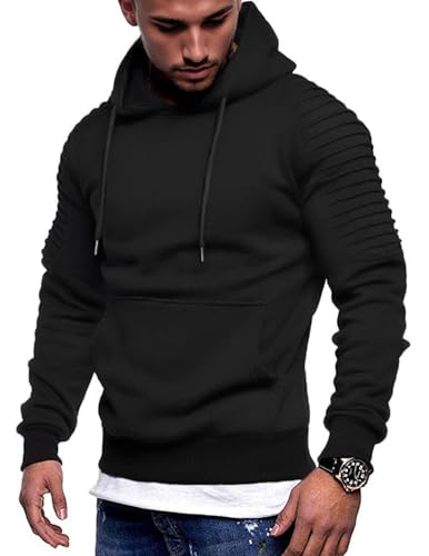 COOFANDY Men's Black X-Large Hoodie Casual Drawstring Sweatshirt