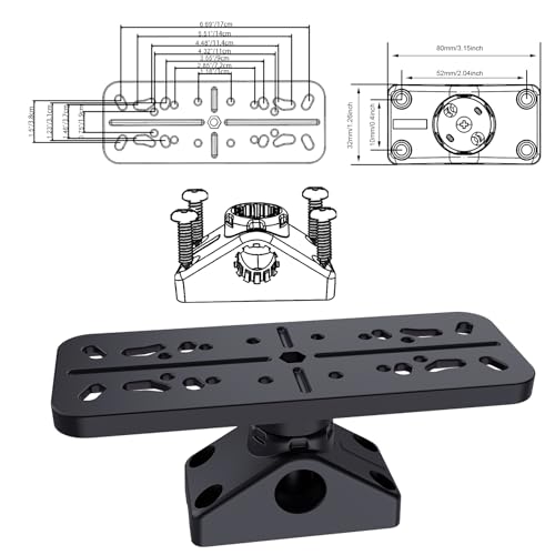 EDS RDPLT 2.9x7.8 Inch Universal Fish Finder Mount with 360° Rotation for Garmin Lowrance Humminbird Raymarine