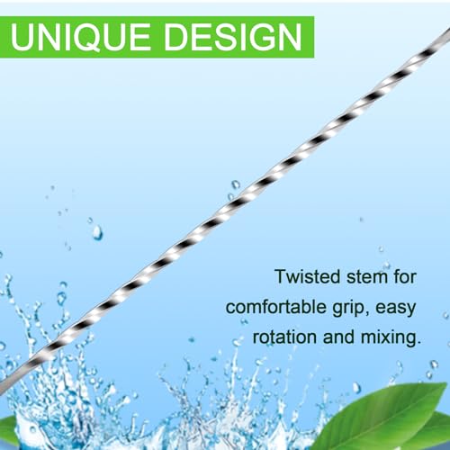 Cocktail Mixing Stirrers with Trident Fork - 12" Silver, 2 Pcs