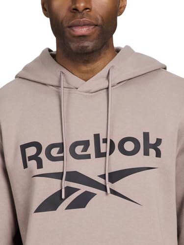 Reebok Cotton Fleece Hooded Sweatshirt - Small, Driftwood