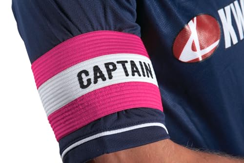 Youth Captain Armband - 3.5" Pink with White Stripe