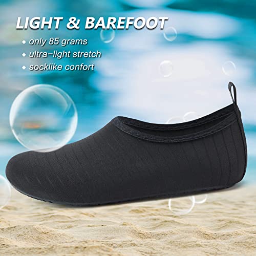 Quick-Dry Water Shoes for Women/Men - 7.5-8.5 Women/6-7 Men - Black