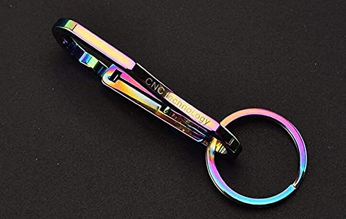 2 Pack Titanium Carabiner Clip Keychain Set - Quick Release Hooks