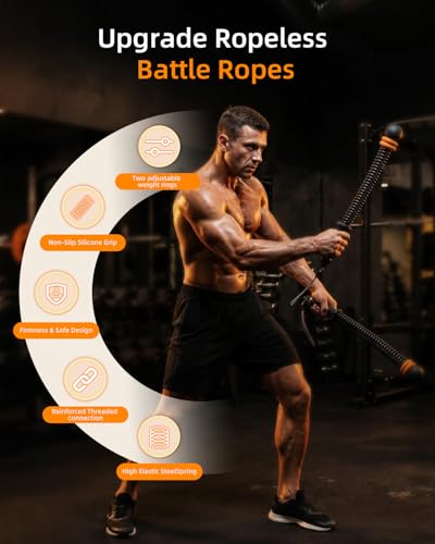 Portable Ropeless Battle Ropes for Home Gym - Black