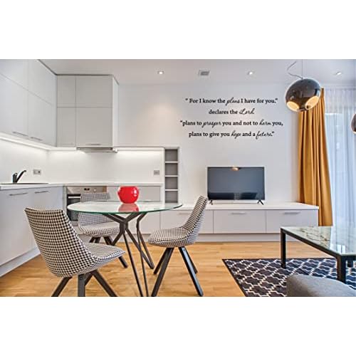 For I know the plans i have for you," declares the Lord. "Plans to prosper you and not harm you, plans to give you hope and a future." Vinyl wall art Inspirational quotes and saying home decor decal s