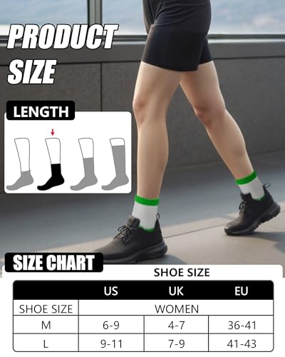Ankle Crew Socks for Women - 5 Pairs in White, Pink, Orange, Yellow, Green, Blue