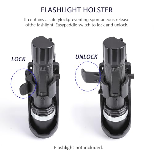 Tactical Flashlight Holster - 360° Rotating, Adjustable Belt