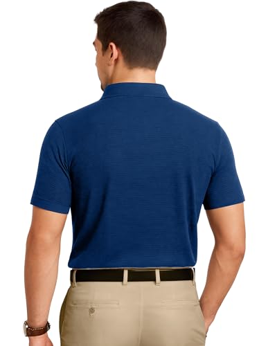 Moisture Wicking Men's Golf Polo Shirt - Royal Blue, Medium