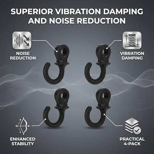 Bow String Shock Absorber - 4Pcs Monkey Tail Silencers, Black