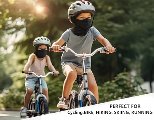 Kids Lightweight Balaclava Face Mask - Sun Protection - Black