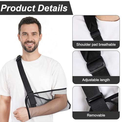 Adjustable Breathable Arm Sling for Shoulder Support - Shower Safe