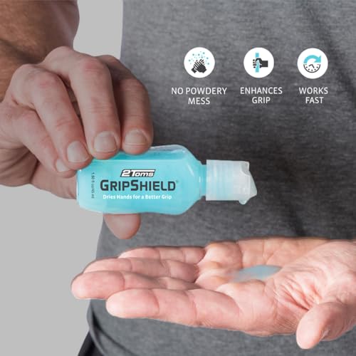 2Toms GripShield Non-Sticky Grip Enhancer 1.5oz Pack of 3 for Sweaty Hands