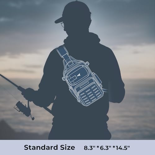 Fishing Sling Bag with Rod Holder - Water-Resistant Backpack