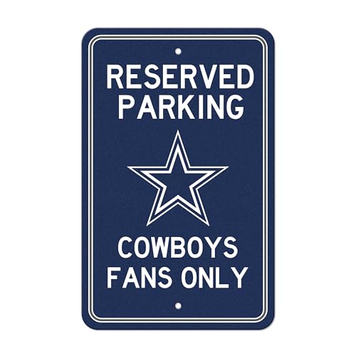 Dallas Cowboys Reserved Parking Sign - 18in x 12in Plastic Decor