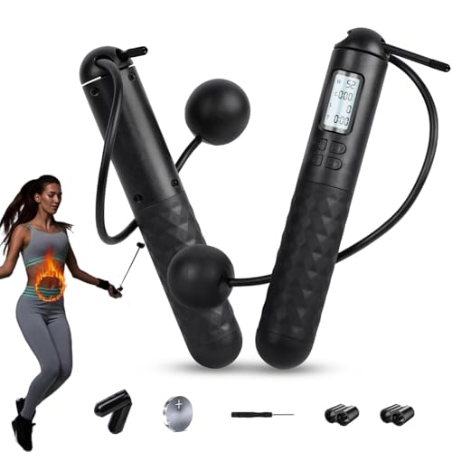 Adjustable Jump Rope with Counter - Cordless Weighted Skipping