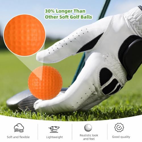 ZenNex Orange Foam Golf Practice Balls 120 Pcs with Impact-Resistant Design