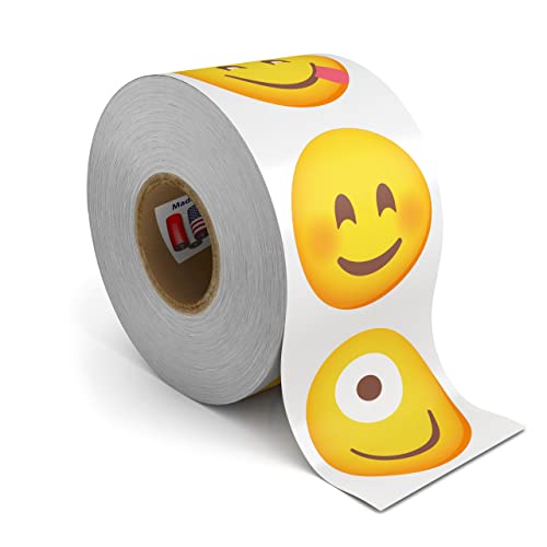 Emoticon Stickers for Kids - 1.5" Smile Circle Stickers - 18 Designs