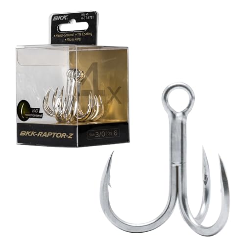 BKK Raptor-Z Treble Hook 3/0 Multi - 4X Heavy Duty, Saltwater, Hand Ground Point