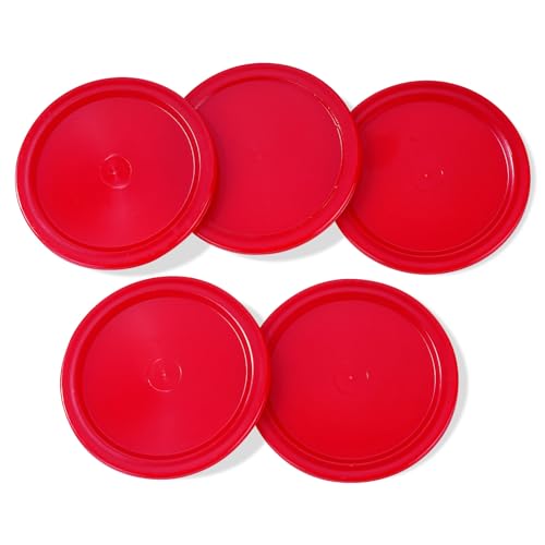 2-Inch Mini Air Hockey Pucks - Red Replacement Set, 5-Pack