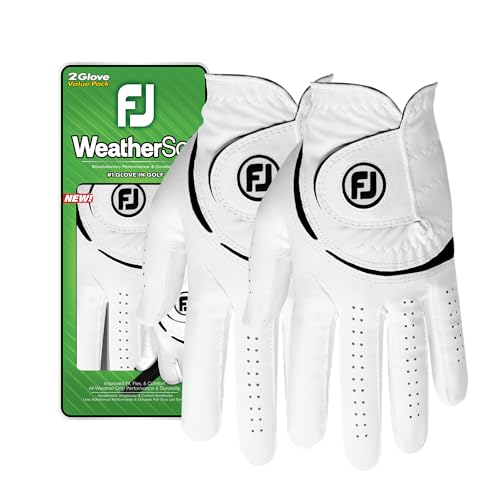 WeatherSof Golf Glove - Women's Left Hand, White, Medium, 2-Pack