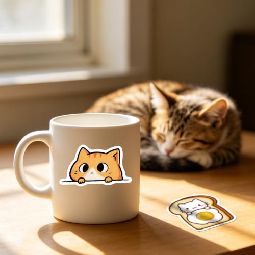 102 Pcs Cute Cat Stickers - Funny Animal Paw Stickers - New Cat