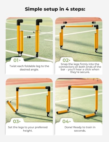 GHB 5 Pack Adjustable Speed & Agility Training Hurdles for Athletes