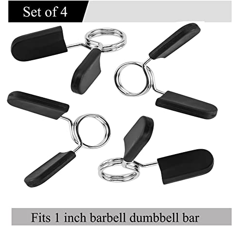 1 Inch Barbell Clamps - 4 Pack Quick-Release Weight Collars for Dumbbells