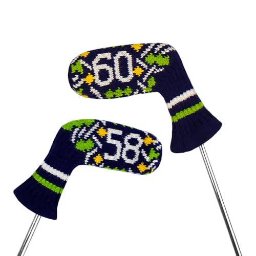 Knitted Golf Iron Head Covers - 7-Piece Set - Winter Jasmine Pattern