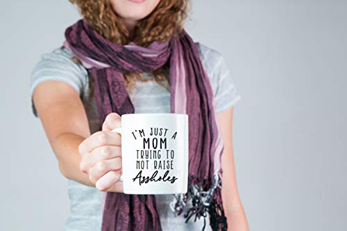 Funny Ceramic Coffee Mug - I'm Just a Mom - 11 oz Gift for Mom