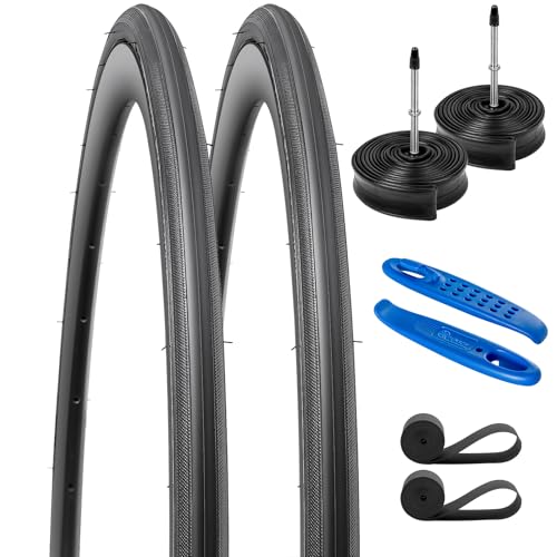 YunSCM 2-Pack 700x23C Road Bike Tires Black01 - Compatible with 700x21-25C