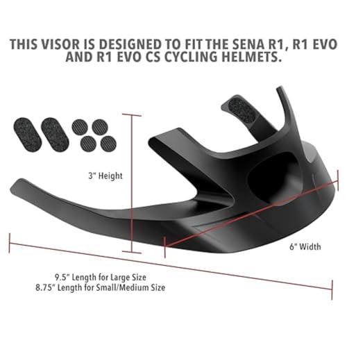 Sena R1 Series Cycling Helmet Visor - Black, Large Fits R1 EVO & More