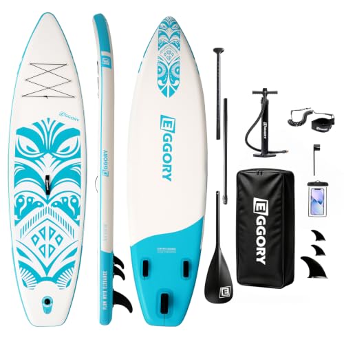 Inflatable Paddle Board - Stable Non-Slip Deck, Portable Set - Totem Green